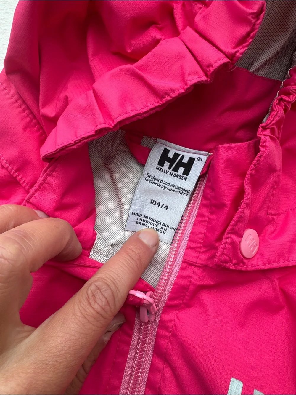 Helly Hansen Kids Hot Pink Rain Jacket